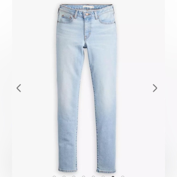 LEVI’S 524 TOO SUPERLOW LIGHT WASH SKINNY JEANS W/COLORED POCKET TOP STITCHING - Picture 7 of 16